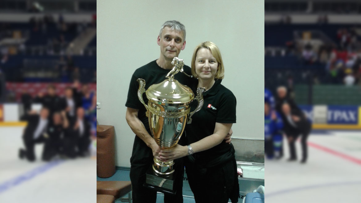 Nataša in Milan s pokalom